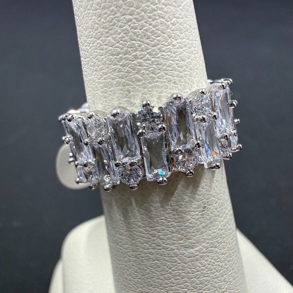 Bomb Party Styling Sparkle Size 6 Ring Diamond CZ RBP6651 Rhodium